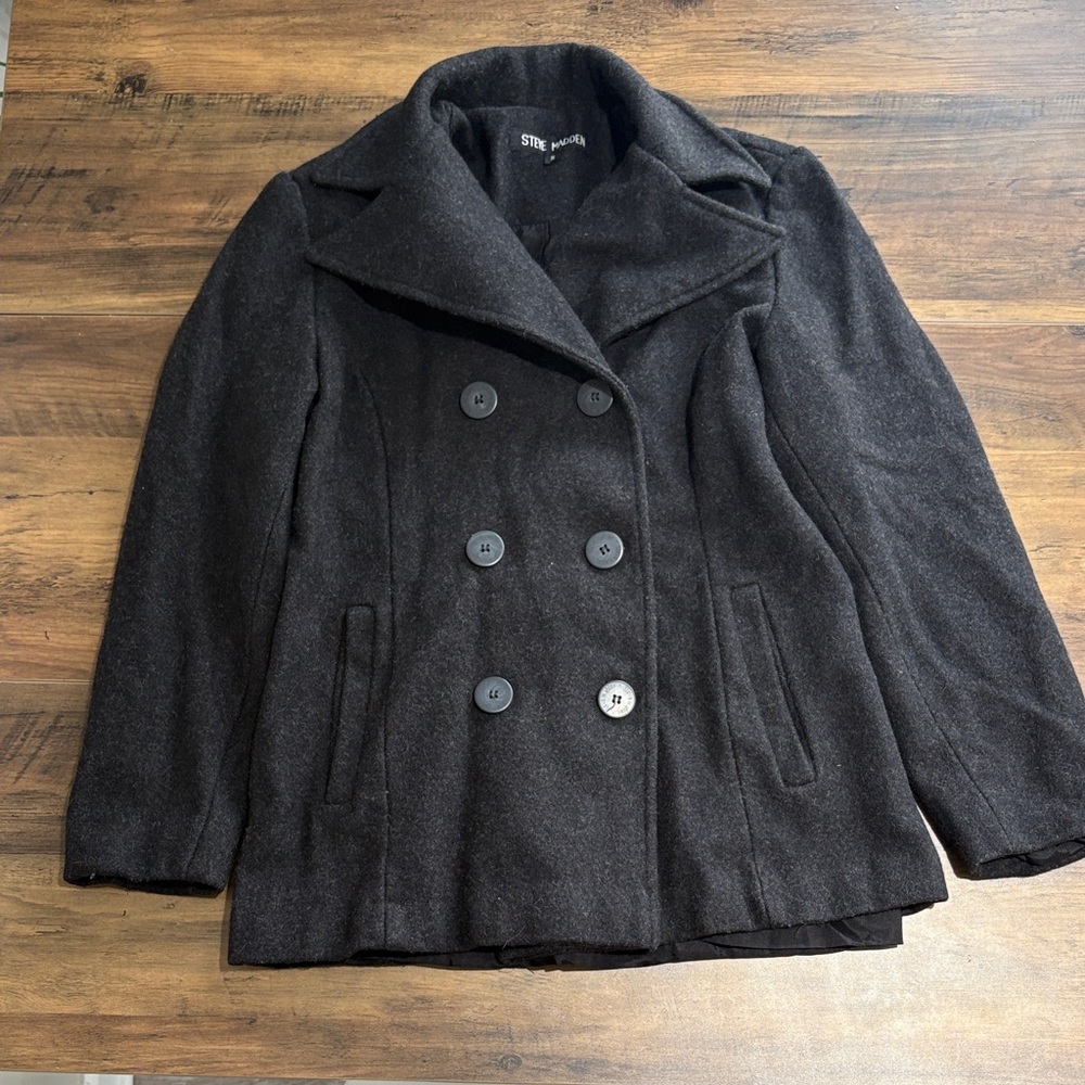 Steve Madden Classic Dark Gray/Black Peacoat Small